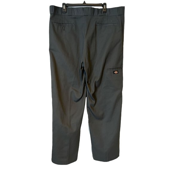 DICKIES Loose Fit Double Knee Work Pants Uniform Charcoal Gray Pockets - Picture 11 of 12